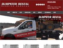 Tablet Screenshot of dumpsterrentalnoco.com